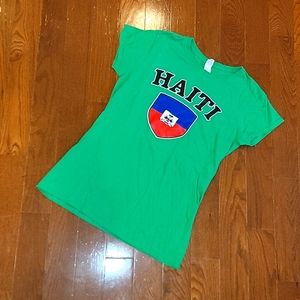 💚 Green Haiti T-Shirt, Ladies Size Large